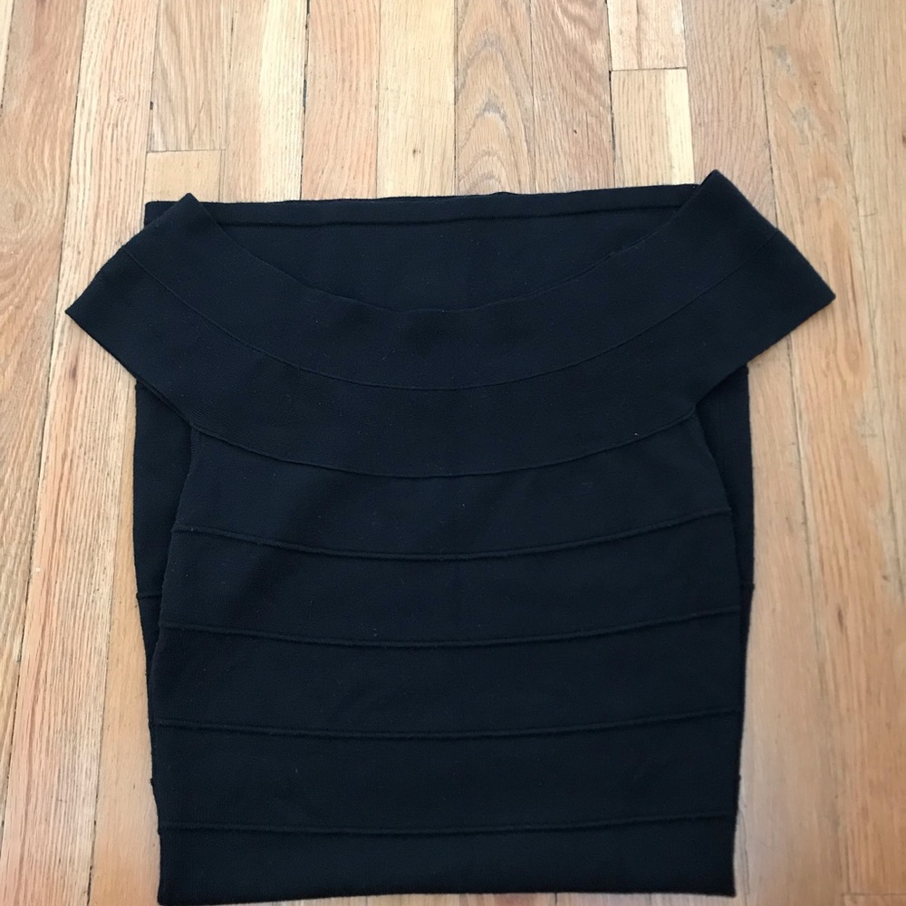 Off the shoulder black dress